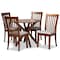 Baxton Studio Lore Modern and Contemporary Grey Fabric and Walnut Brown Finished Wood 5-Piece Dining Set 174-9879-10891-Zoro - alternate 1